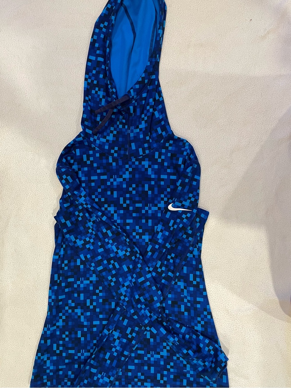 Nike Pro Blue Checkered Hoodie